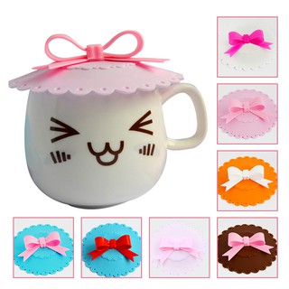 Cute Silicone Bowknot Anti-Dust Cup Cover Sealed Coffee Mug Lid Novelty Gift