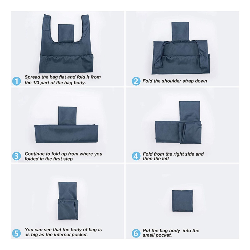 Set 6 Túi Mua Sắm Siêu Nhẹ Có Thể Tái Sử Dụng Tiện Lợi