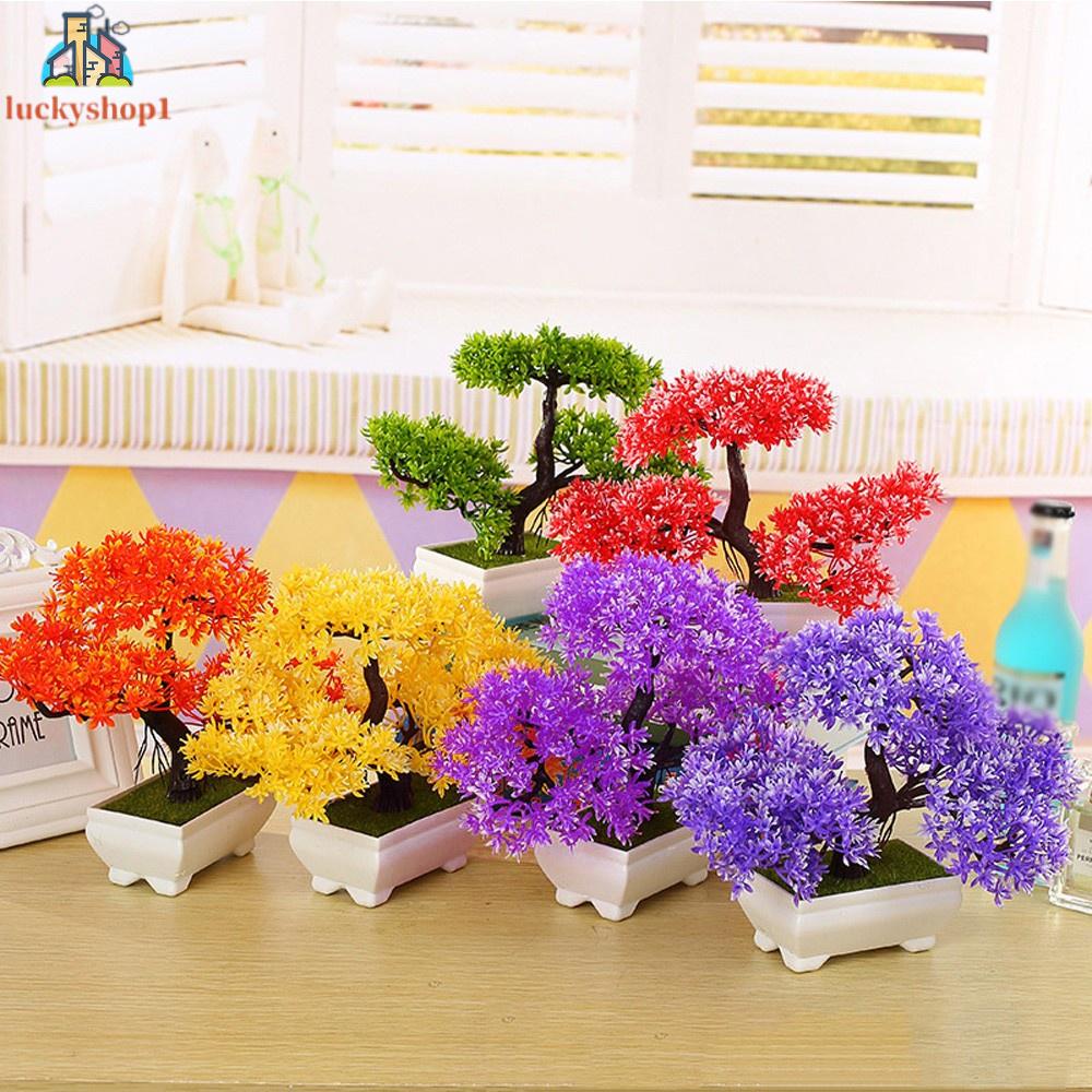 Chậu Cây Thông Giả Bằng Nhựa Để Bàn Trang Trí Nhà Cửa #An#44635#D526c5