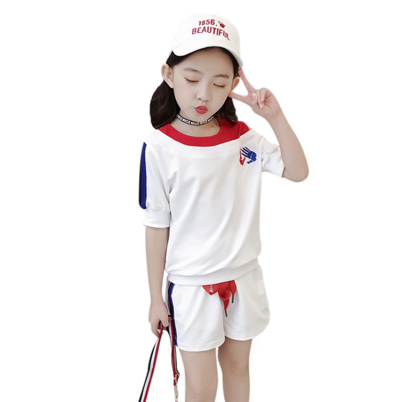 Set áo trễ vai + quần short dễ thương cho bé gái