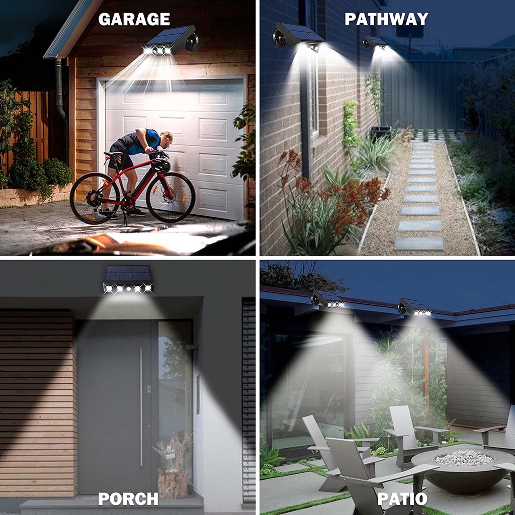 Đèn LED OSIDEN không dây gắn tường chống thấm nước IP65 cảm biến chuyển động sử dụng năng lượng mặt trời