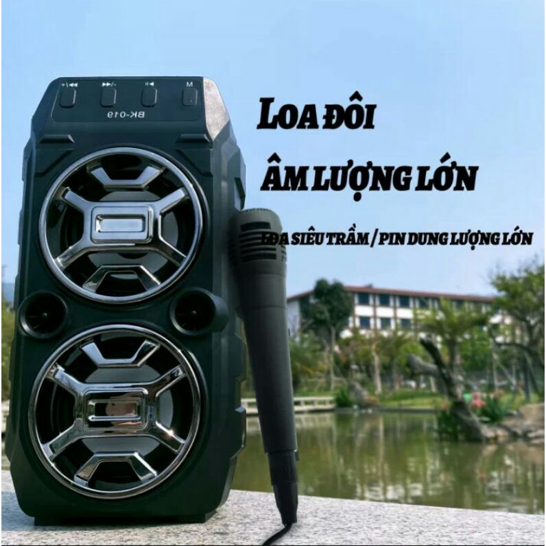 Loa Hát Karaoke Nghe Nhạc Bluetooth-Loa Đôi Âm Thanh Lớn-Tặng Kèm Micro