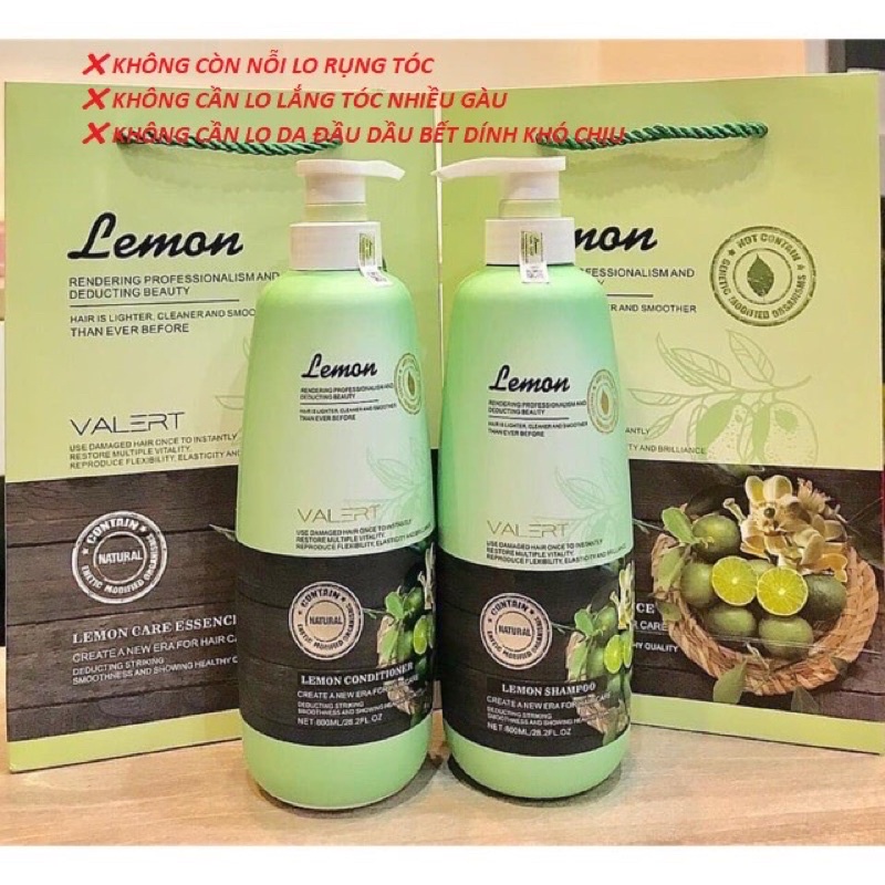 CẶP DẦU GỘI XẢ LEMON VALERT CHANH & HOA BƯỞI