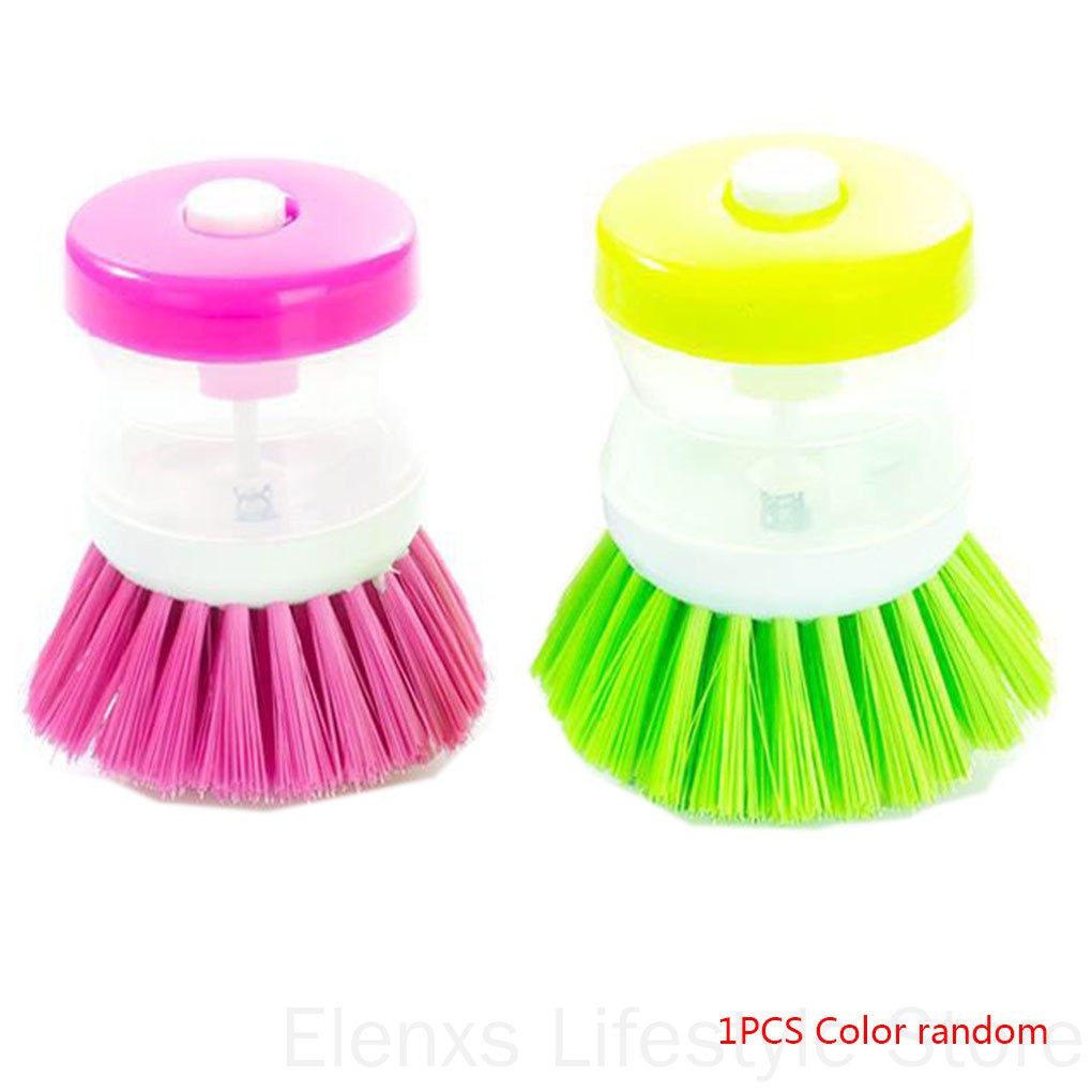 Cọ rửa chén bát có ngăn đựng nước rửa chén tạo bọt tiện dụng màu sắc ngẫu nhiên