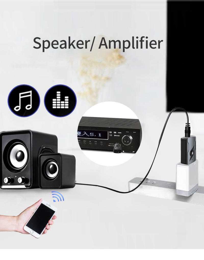 Usb Truyền Tín Hiệu Âm Thanh Bluetooth 5.0 Aux 4 Trong 1 Cho Xe Hơi / Pc