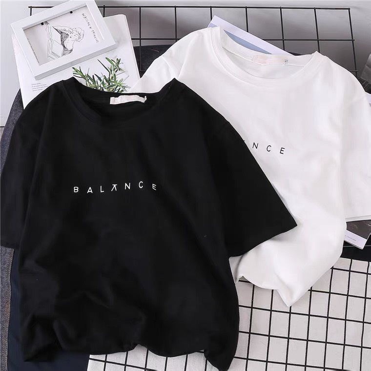 ÁO THUN TAY LỠ UNISEX NAM NỮ IN BALANCE - FREESIZE DƯỚI 75KG