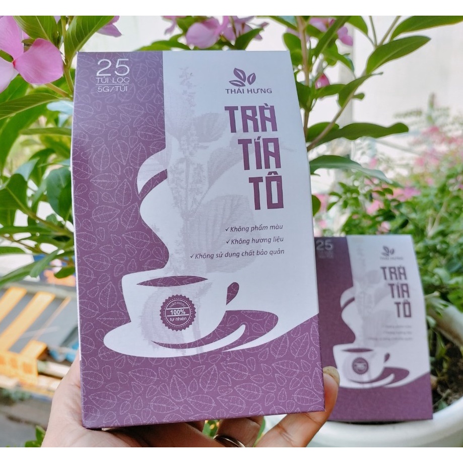 Trà tía tô Thái Hưng 25 túi lọc 5g Tăng sức đề kháng, thanh lọc cơ thể, giảm ho, tiêu đờm, giải cảm, đẹp da