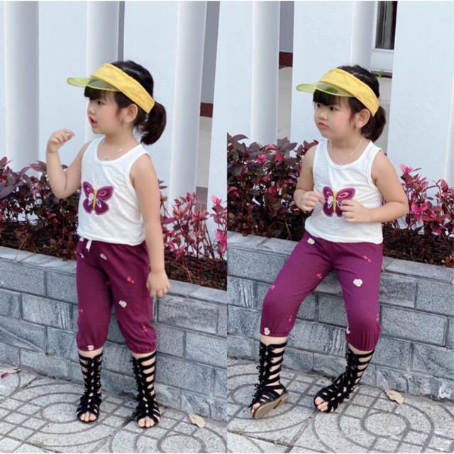 Bộ Alibaba thun cotton chất đẹp cho bé gái
