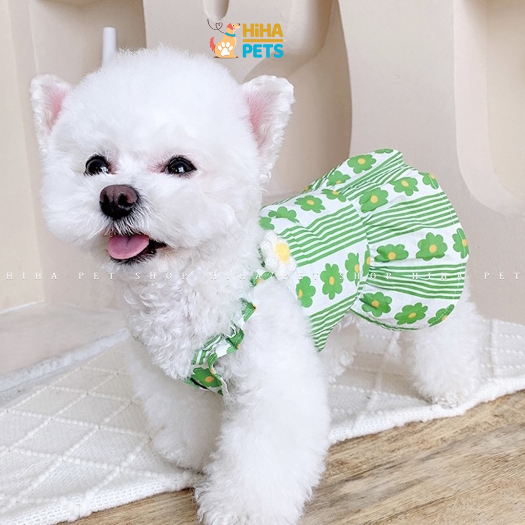 Váy Cho Cún Mèo Vải Cao Cấp Quần Áo Thú Cưng Hai Dây Mùa Hè 2022 Hàn Quốc.