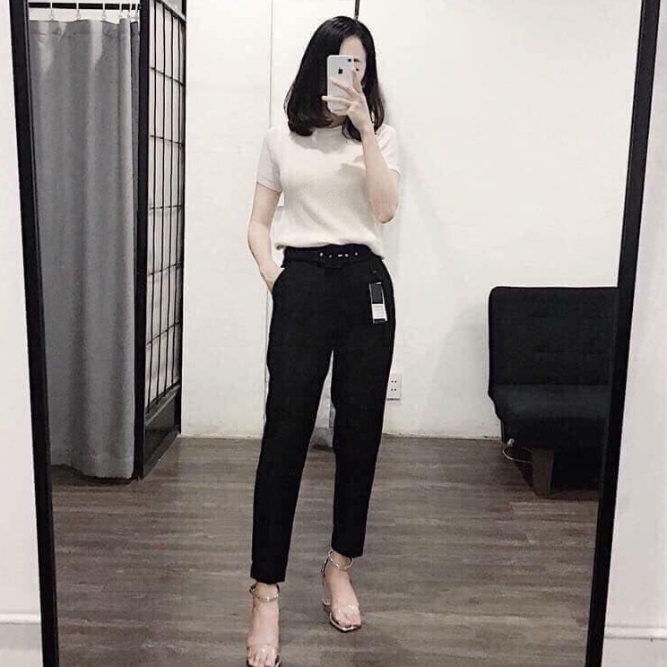 [Mã FAGREEN245 giảm 10% tối đa 30K đơn 99K] Quần baggy công sở có đai lưng Rosara M2 | BigBuy360 - bigbuy360.vn