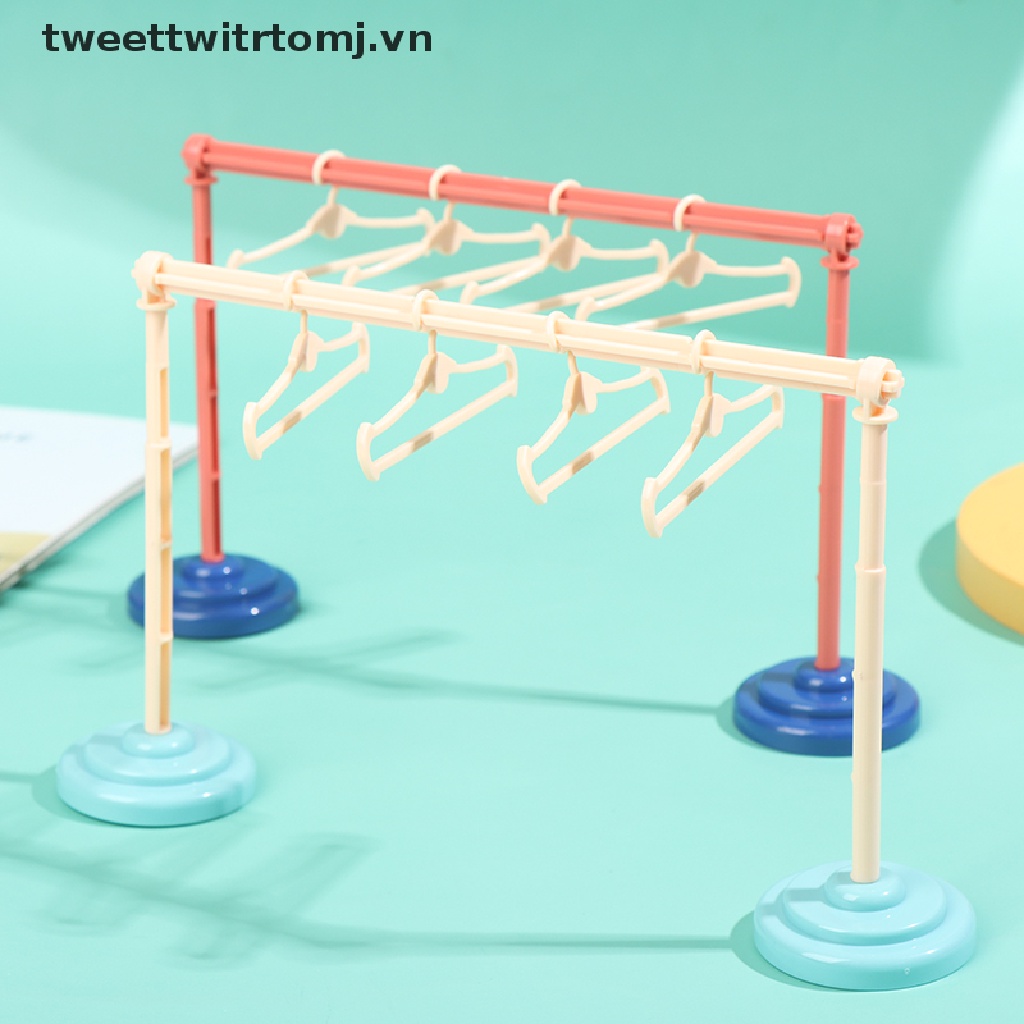 Giá phơi đồ/ 10 Móc treo quần áo búp bê tỉ lệ 1/ 6 1/ 8 1/ 12 dễ thương