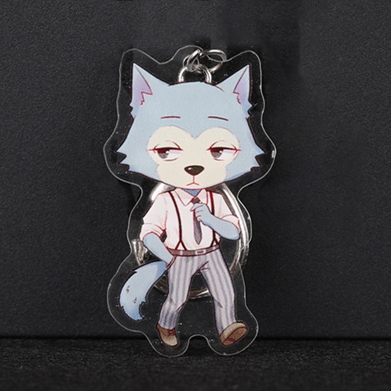 Móc chìa khóa nhựa acrylic họa tiết Anime Beastars Legosi Louis Gouhin