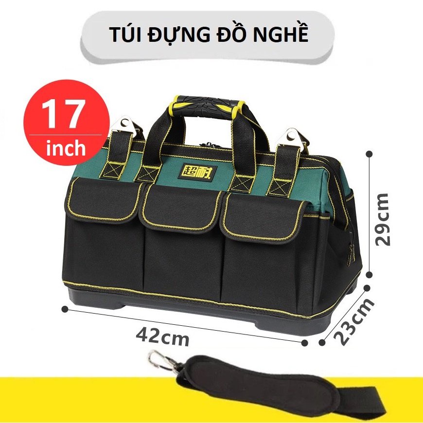 Túi Đựng Đồ Nghề 17inch Cho Thợ Điện, Vải Dày Dặn Chống Thấm Tốt