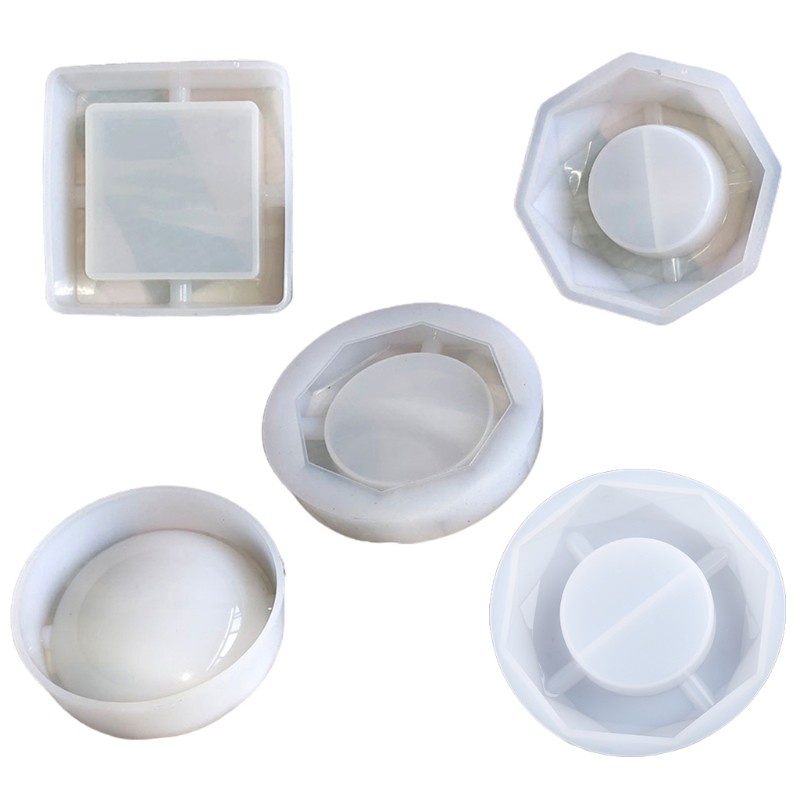 Khuôn Silicone Làm Gạt Tàn Thuốc Hình Tròn / Vuông / Hình Thoi / Polygon Diy