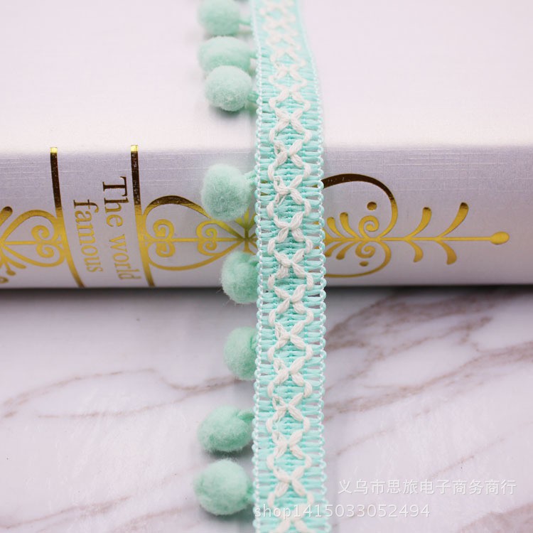 1 yard Dải Dây Tua Rua Hạt Pom Pom Nhiều Màu Sắc