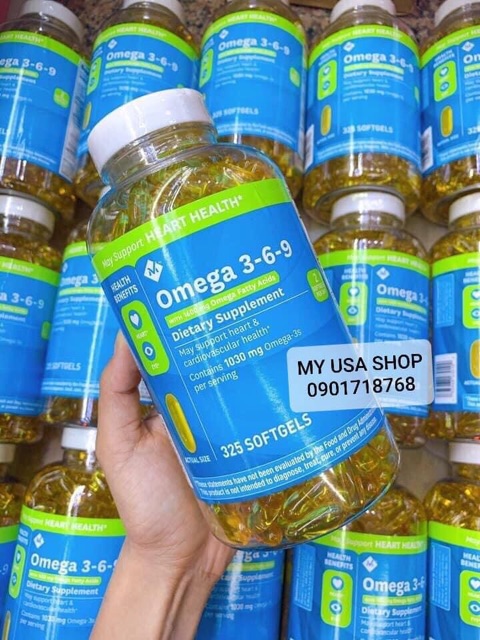 {Cam kết chính hãng}Omega-369❤️Viên uống Omega-369 Của Mỹ 325 Viên - Member's Mark Supports Heart Health