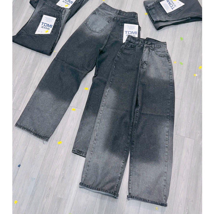 QUẦN JEANS ỐNG RỘNG NỮ LƯNG CAO LOANG XÁM MẢNG VẢI DÀY DẶN MỀM MỊN CAO CẤP NITIQC SIÊU HOT HIT
