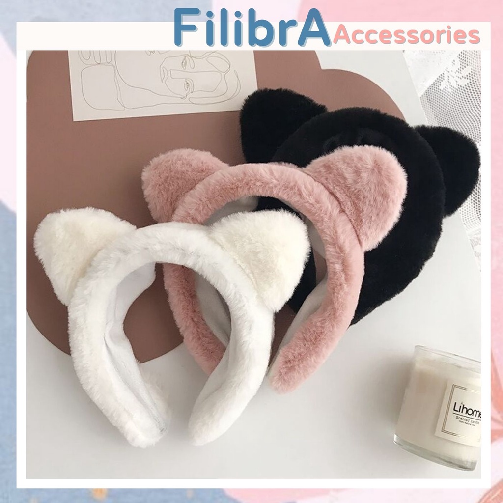 Băng đô tai mèo lông nhung mềm mại dễ thương Hàn Quốc , phụ kiện tóc nữ Filibra - CT045