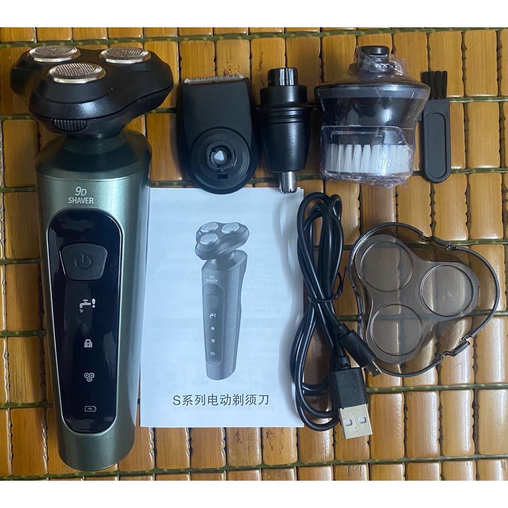 Máy Cạo Râu Đa Năng 9D Shaver Cao Cấp Thế Hệ Mới 2022 - Máy Cạo Râu 4 in 1 ( Cạo Râu,Tông Đơ,Massage Mặt,Tỉa Lông Mũi)