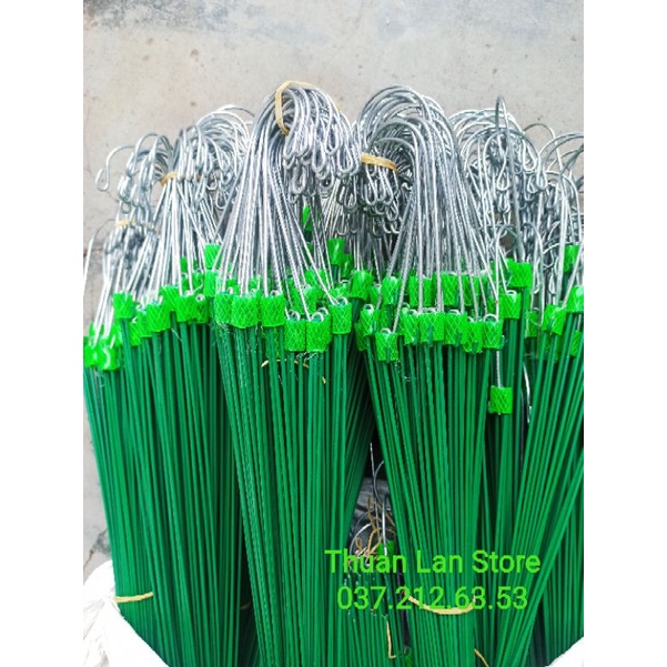 Set 10c Móc BỌC NHỰA XANH Dài 70cm