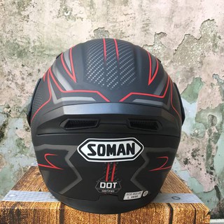 Nón soman fullface lật cằm đỏ
