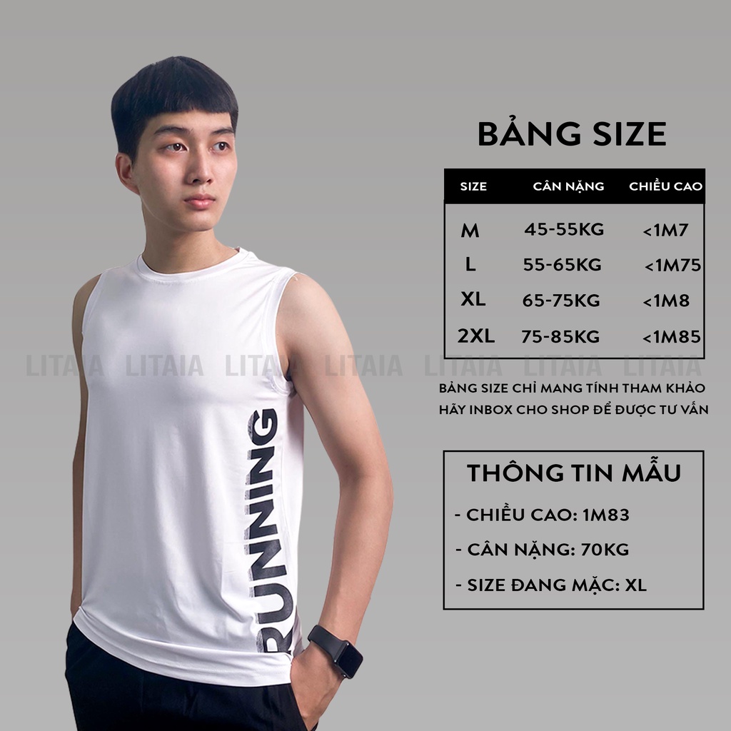 Áo Sát Nách Thể Thao Nam Áo Ba Lỗ Tanktop 5 Màu RUNNING