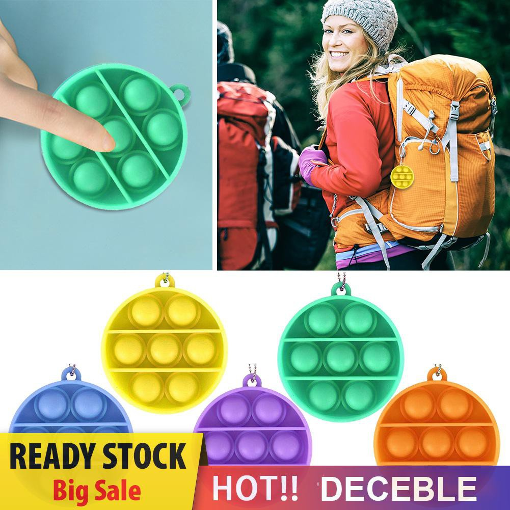 Pop It Fidget Đồ chơi Round Push Bubble Sensory Squeeze Đồ chơi Autism Relief Stress Desktop Keychain