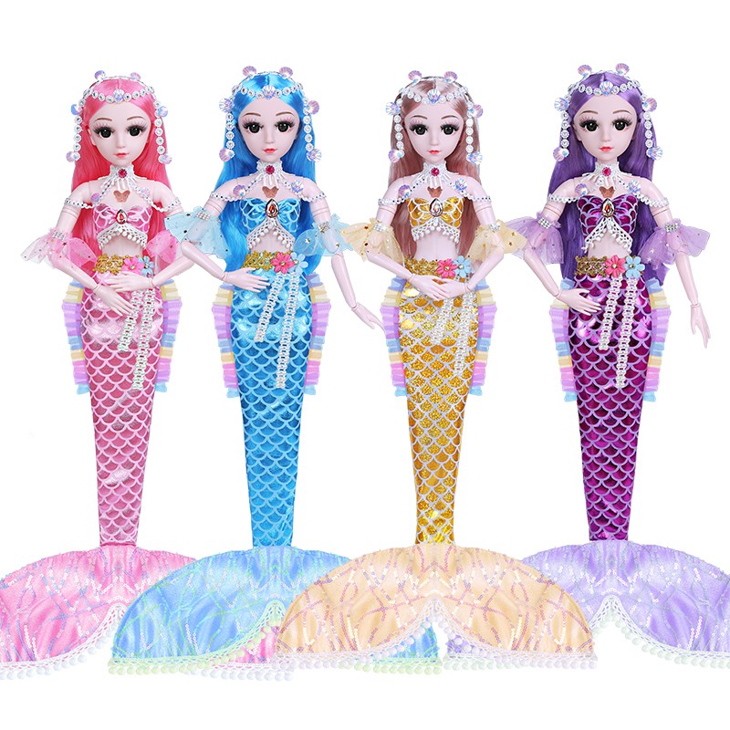 Búp Bê Công Chúa Barbie Nàng Tiên Cá 60cm Dễ Thương Xinh Xắn Cho Bé Gái