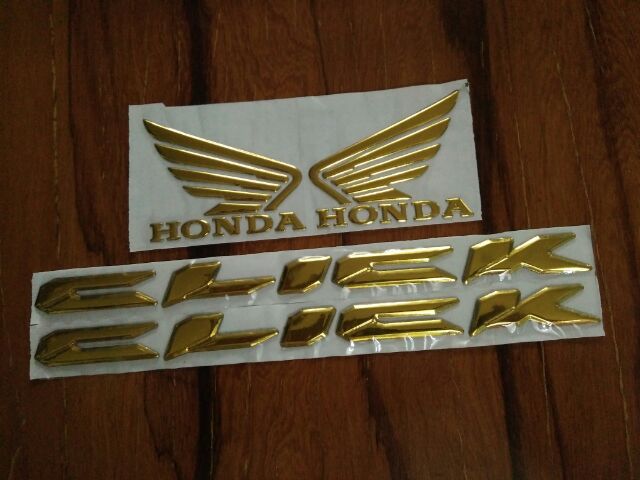 Bộ tem nổi Honda Click Thái 2018 màu crôm vàng