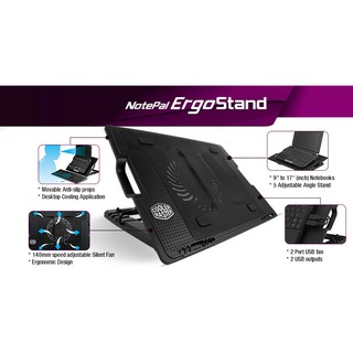 Combo 2 quạt tản nhiệt laptop R9 Ergo Stand nâng 3-4 cấp độ cực mát
