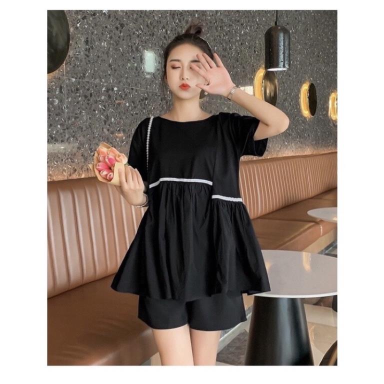 Bộ bầu babydol đẹp✨thiết kế cực sang☘️chất đũi hàn cao cấp thoáng mát vô cùng✨bộ bầu bộ sau sinh freesize 45-70kg