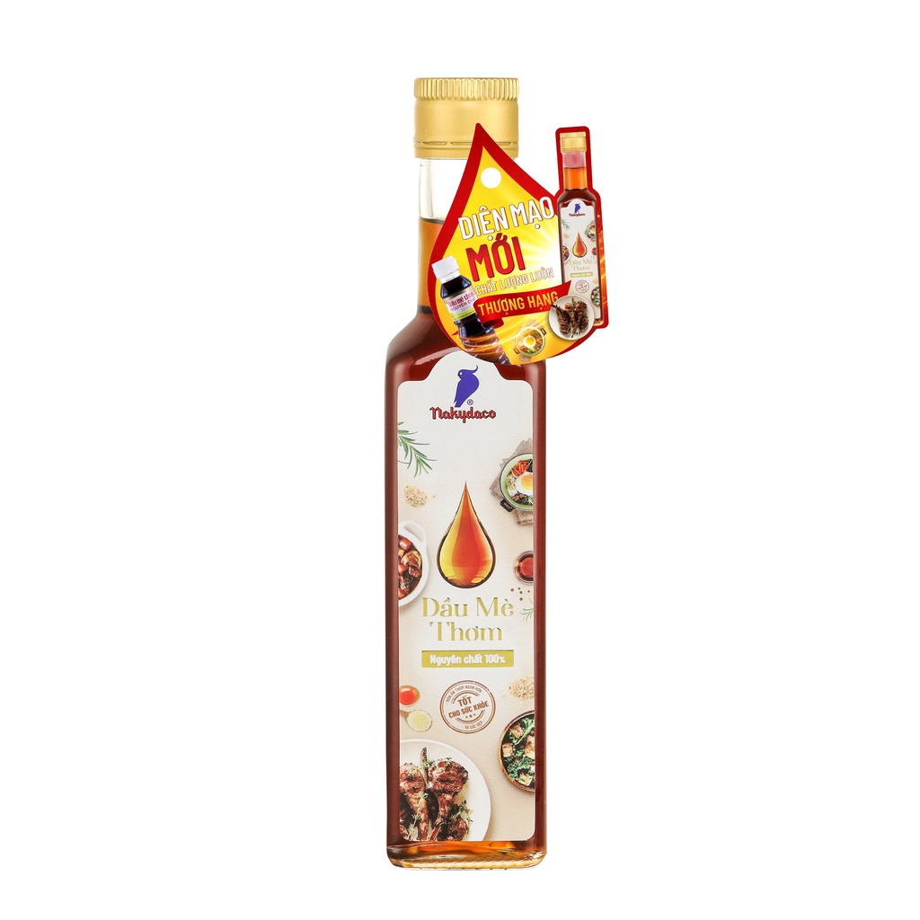 Dầu Mè Thơm Nakydaco 250ml-dầu mè rang Con Két Chính Hãng-Roasted Sesame Oil 250ml