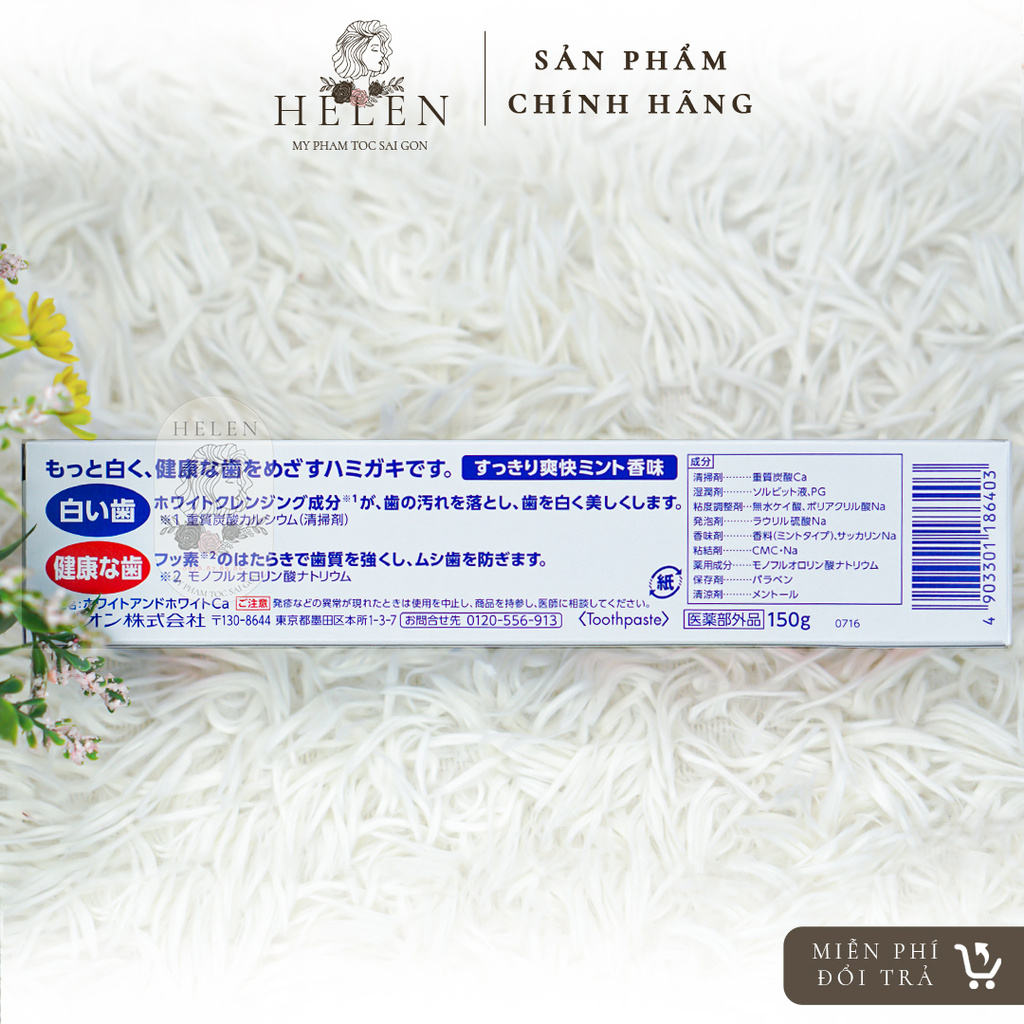 Kem đánh răng White &amp; White Nhật Lion 150g