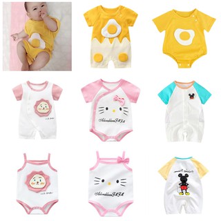 Bộ Áo Liền Quần Ngắn Tay In Hoạt Hình Hello Kitty Dành Cho Bé Sơ Sinh