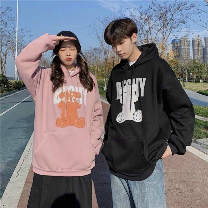 [Ảnh Thật]Áo khoác Hoodie Bechy Chất Nỉ Bông Form rộng Unisex Nam Nữ Couple