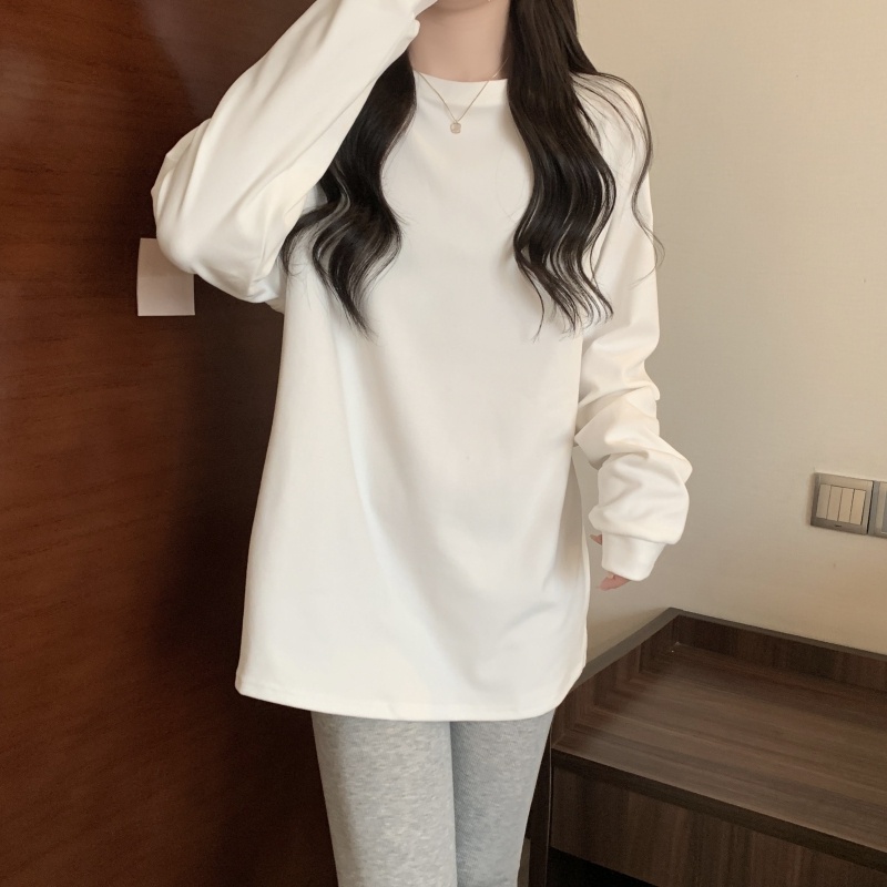 ZHELIHANGFEI Áo Thun Thể Thao Tay Dài Màu Sắc Đơn Giản Dễ Phối Đồ