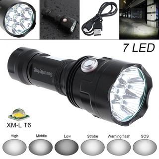 Đèn Pin Siêu Sáng 7X Xm-L T6 Led 3800Lm Chống Thấm Nước