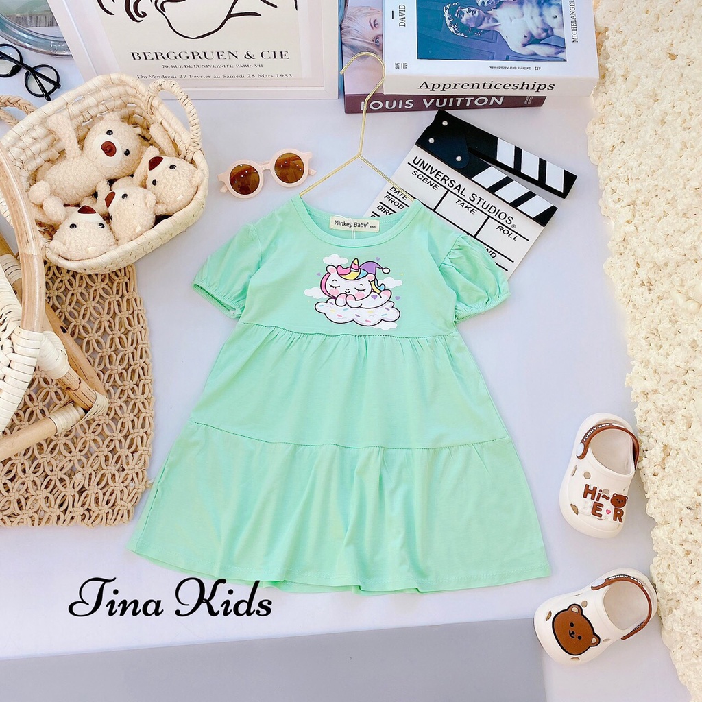 Váy thun lạnh bé gái Minkey Baby.