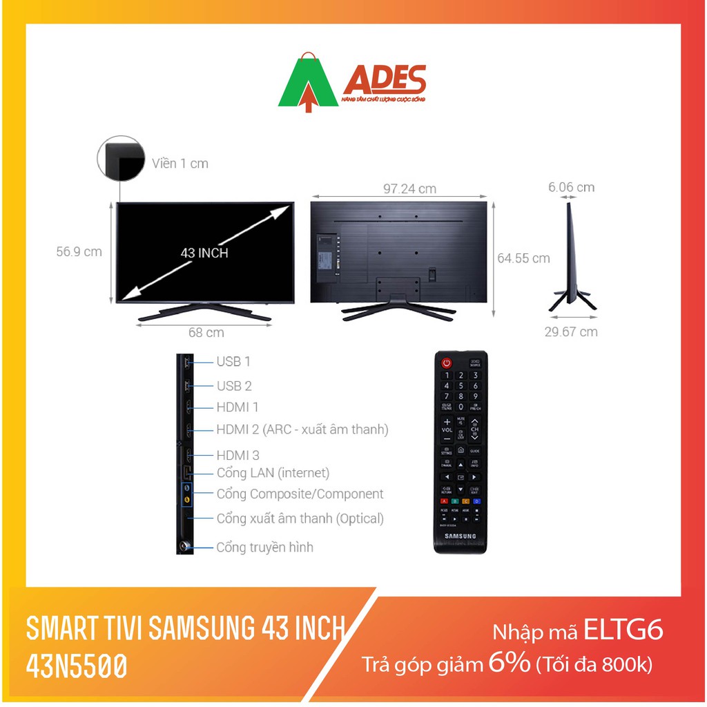 Smart Tivi Samsung 43 inch UA43N5500