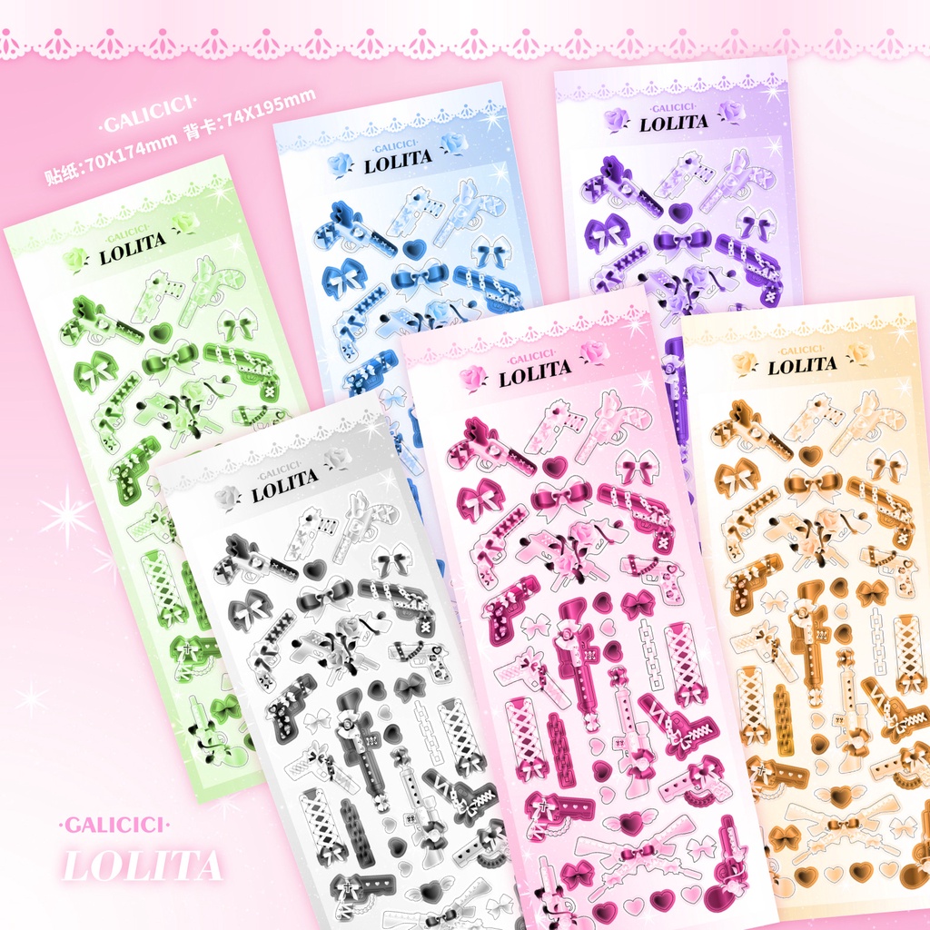 Peach 1Pcs Color pistol sticker Journal Scrapbook Decor Sticker