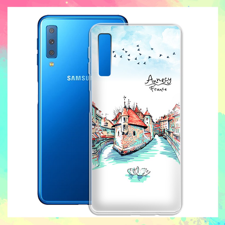 Ốp lưng Samsung Galaxy A7 2018 / A750 in họa tiết du lịch các nước tranh phong cảnh mùa hè - 01029 Silicone Dẻo