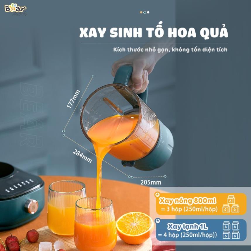 [HOT - XẢ KHO] Máy Làm Sữa Hạt Bear PBJ-B06W1 Xay đa năng, cách âm không gây ồn, dùng cho 3-5 người - Bảo hành 18TH