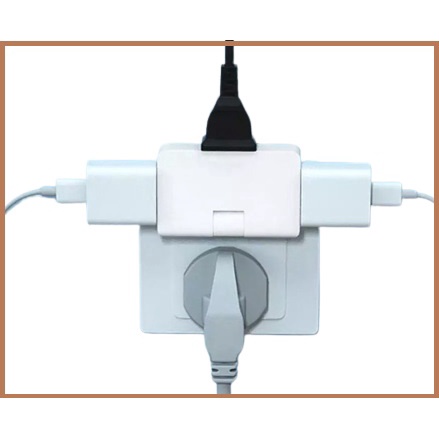 Phích Cắm Chia 3, Ổ Cắm Chia 3 Ổ, Xoay 180 Độ, Dành Cho Không Gian Hẹp, Ổ Điện Chân Cắm Dẹt Chắc Chắn. Kingler 8607