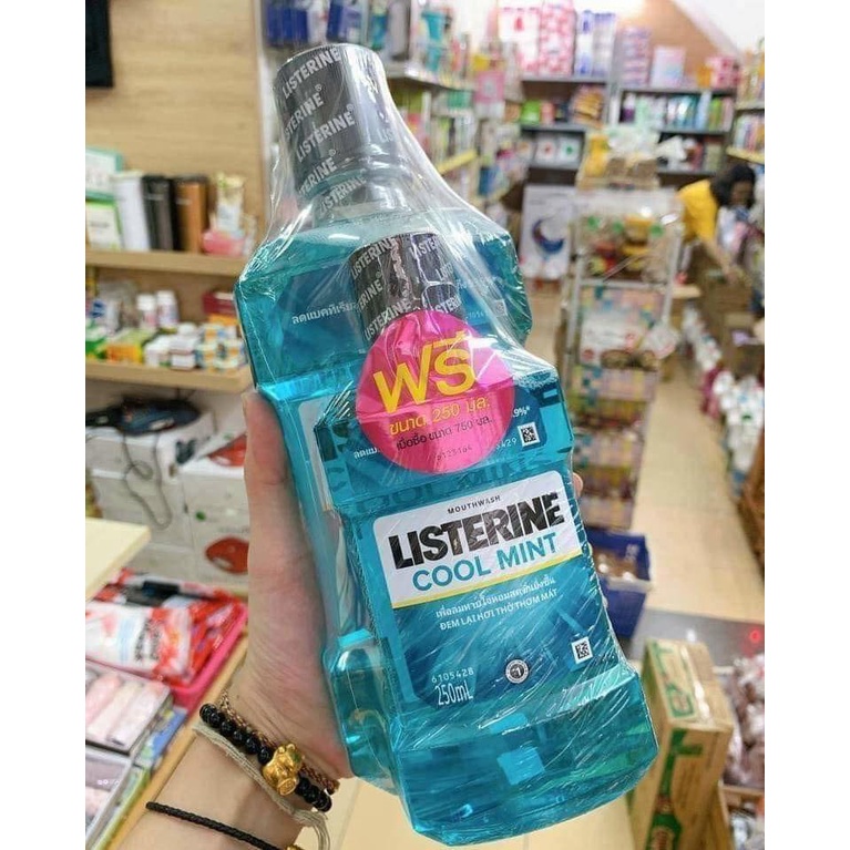 Nước súc miệng Listerine Thái Lan 750ml + tặng kèm chai 250ml