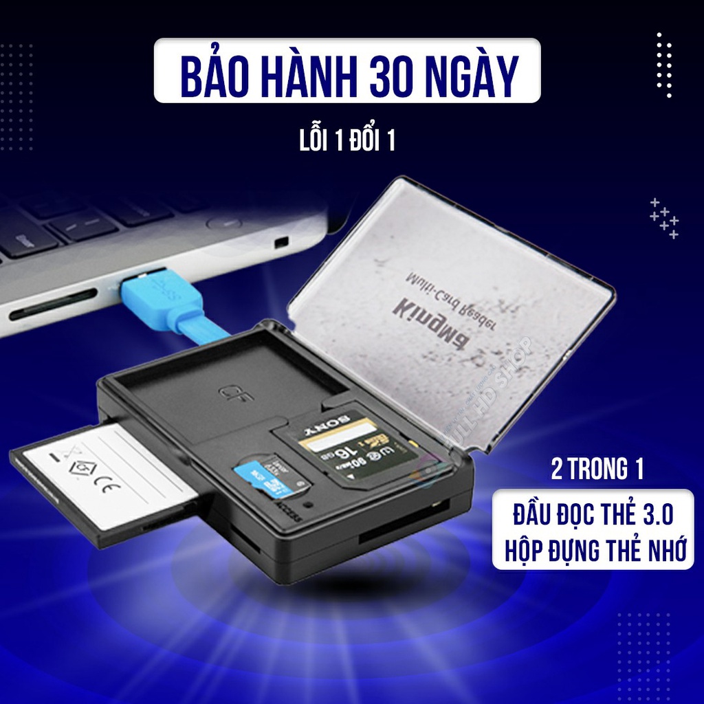 Đầu Đọc Thẻ Nhớ 3.0 Kingma Tích Hợp Hộp Đựng Thẻ Nhớ CF SD Micro SD Bảo Hành 1 Đổi 1 Full HD Shop Mã HD03