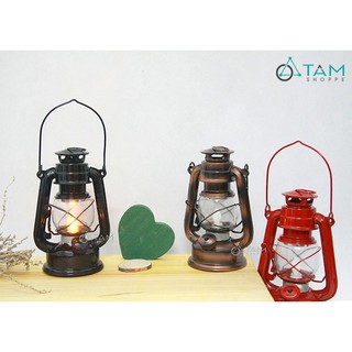 [tặng 4pin]Đèn bão giả cổ ngọn lửa dùng pin TAN