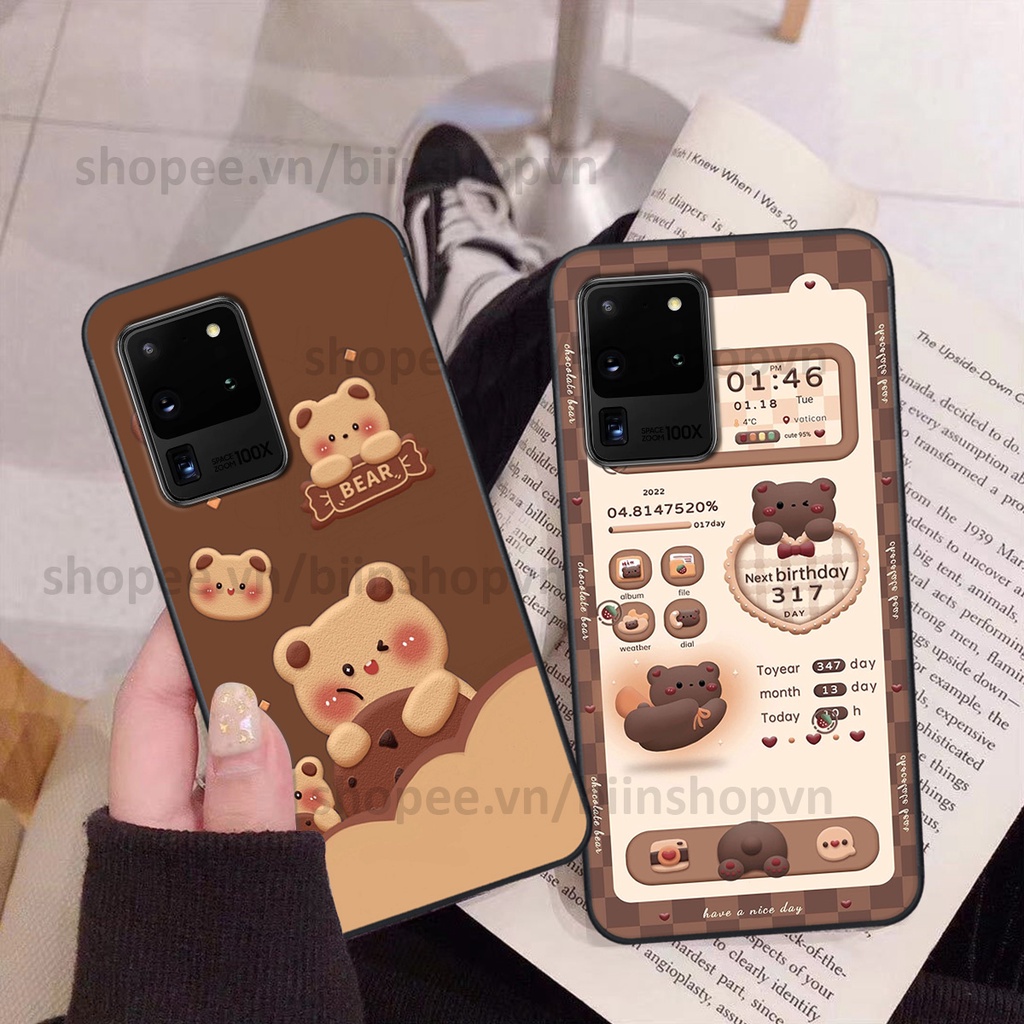 Ốp Samsung S20 Ultra in hình gấu chocolate kẹo ngọt siêu đẹp siêu xinh