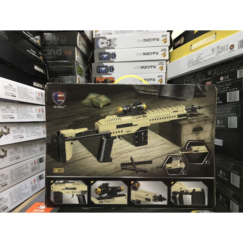 Bộ Đồ Chơi Xếp Hình WARRIOR 70003 Lắp Ráp Kiểu LEGO Mô Hình PUBG Súng MK14 400+ Mảnh Ghép