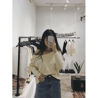 Áo thun trễ vai tay dài