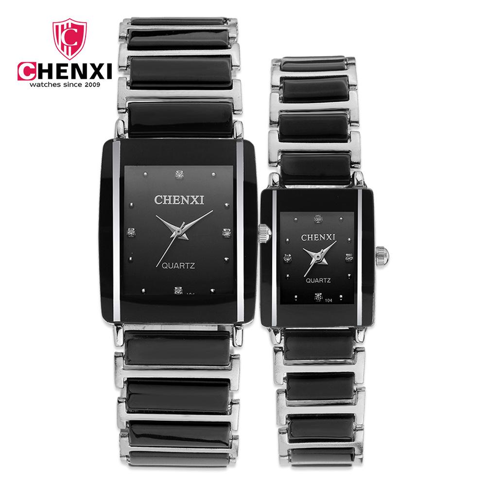 Đồng Hồ Mặt Vuông Dây Sứ Chenxi 2020 104a Cho Cặp Đôi